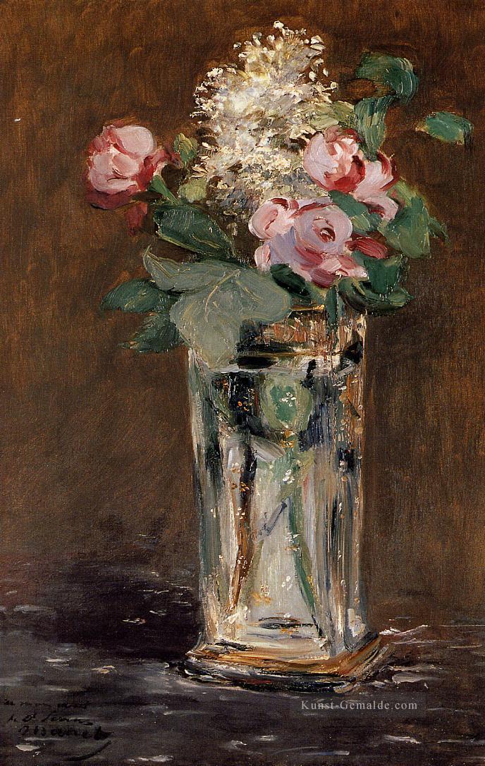 Blumen in einer Kristall Vase Blume Impressionismus Edouard Manet Ölgemälde